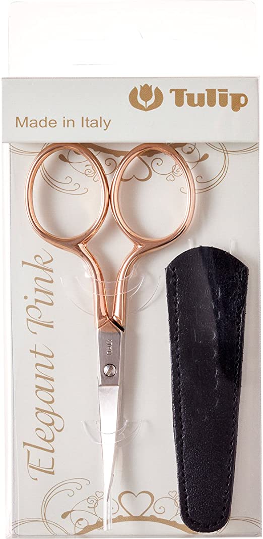 Tulip Curved Embroidery Scissors with Sheath