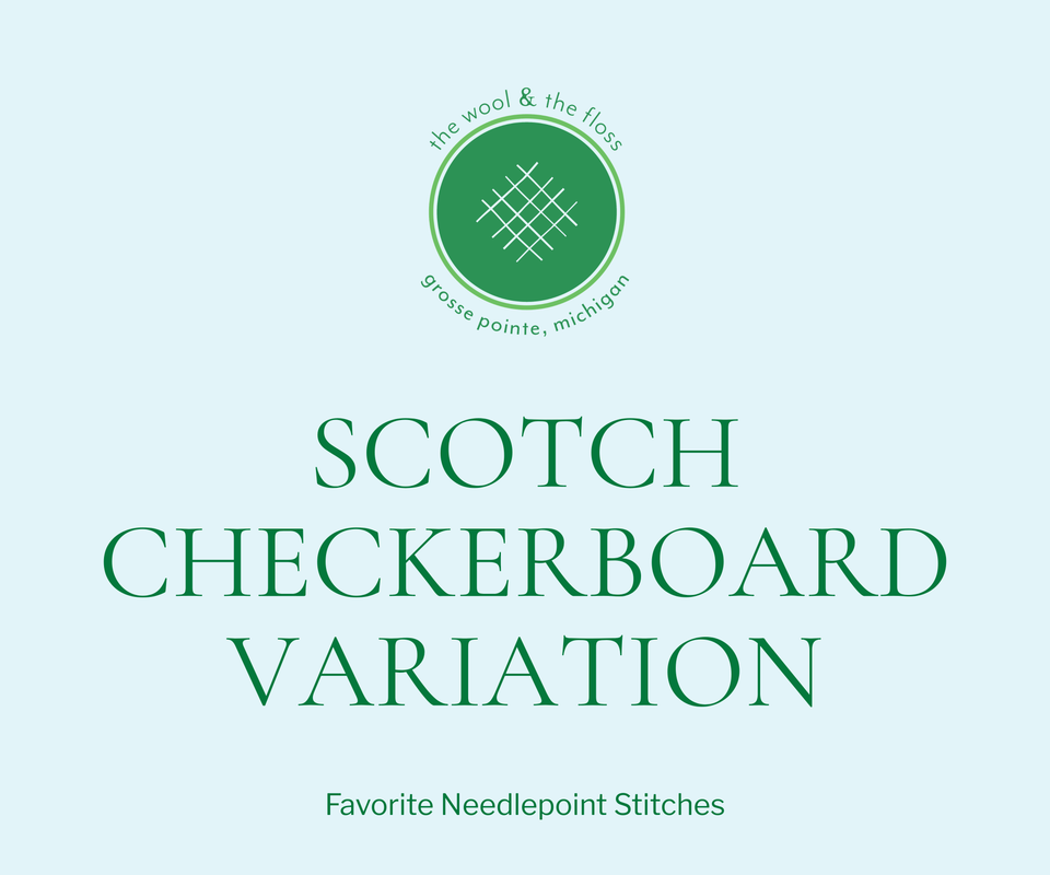 Scotch Checkerboard Variation  |  Free stitch chart for needlepoint background stitch