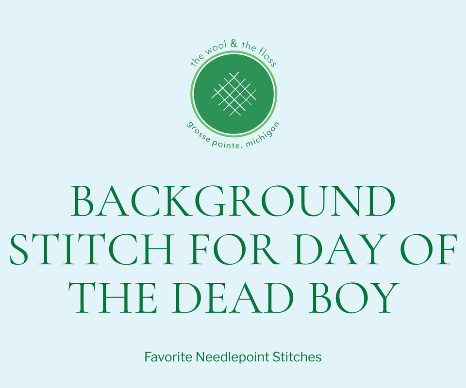 Day of the Dead Boy Background Stitch  |  Free stitch chart for needlepoint background stitch