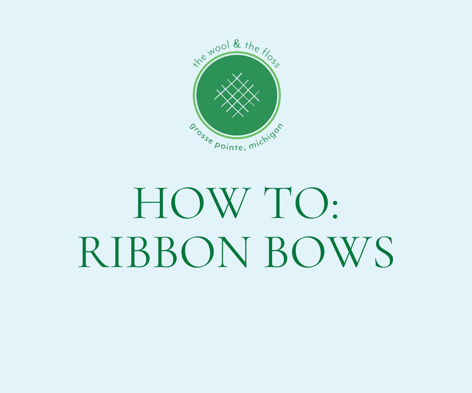 Our new favorite technique for putting a bow on a needlepoint canvas