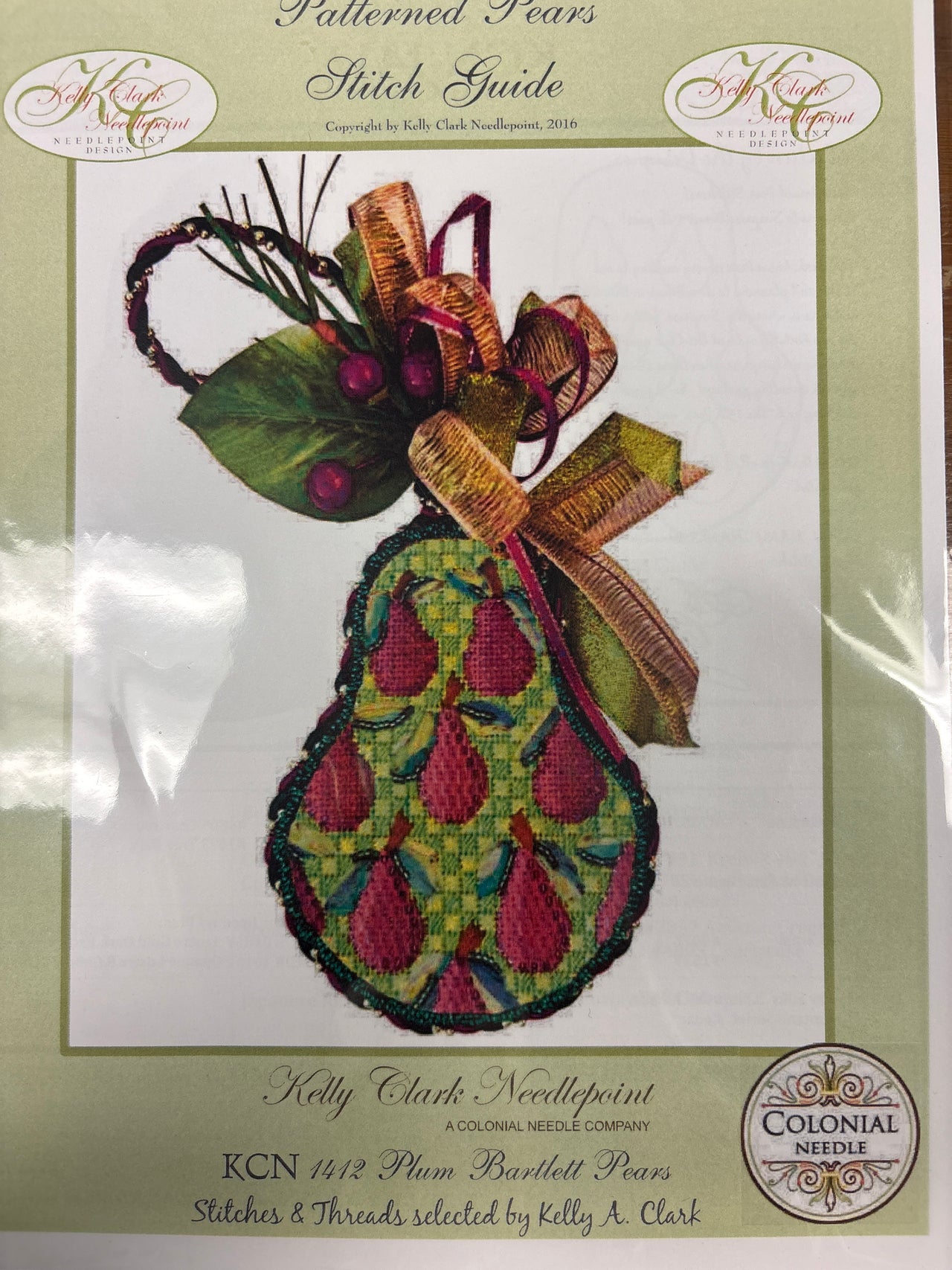 KC-KCN1412SG Pink Anjou on Greens Stitch Guide - TS