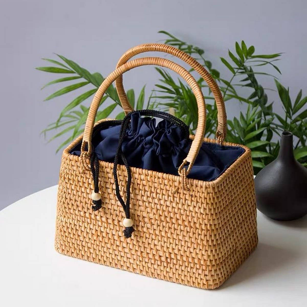 Handmade Rattan Basket Handbag