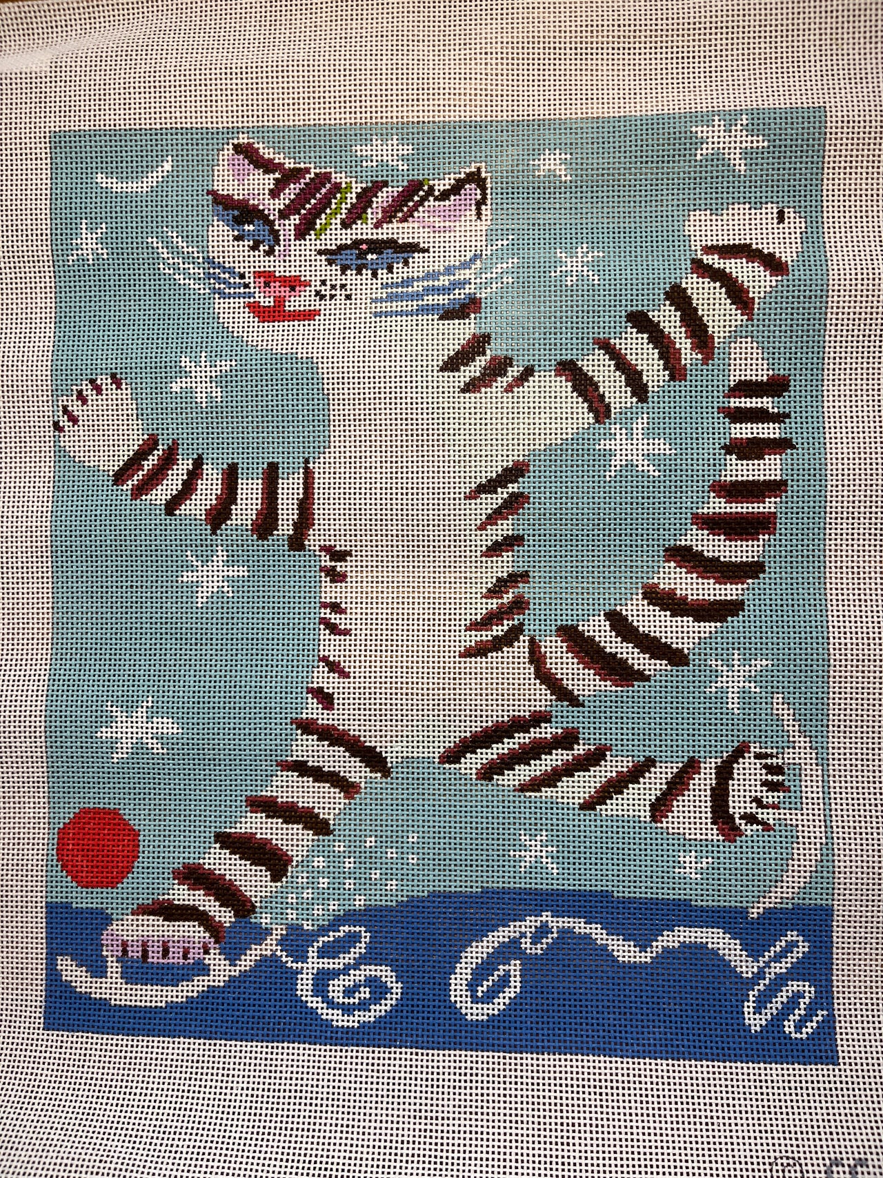 CC740 Ice Skating Whimsical Cat