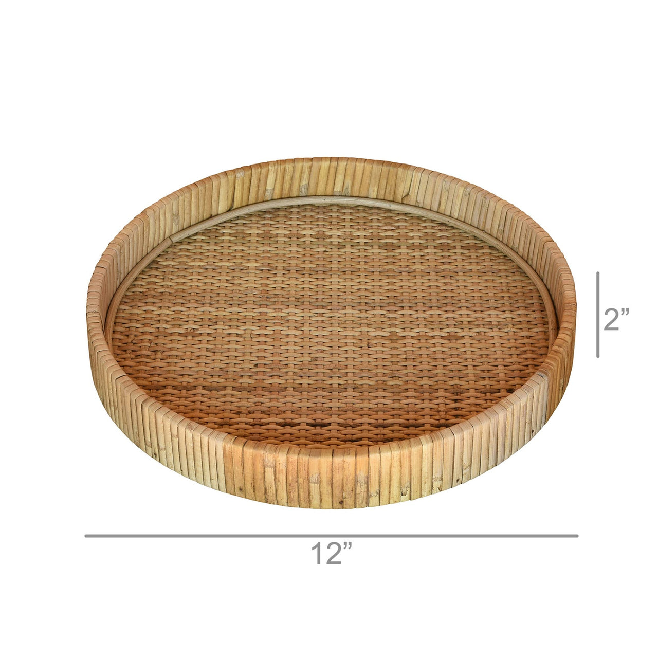 Medium Round Rattan Tray