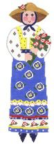 LR 322 BL/YL-LADY/FLOWERS - TS