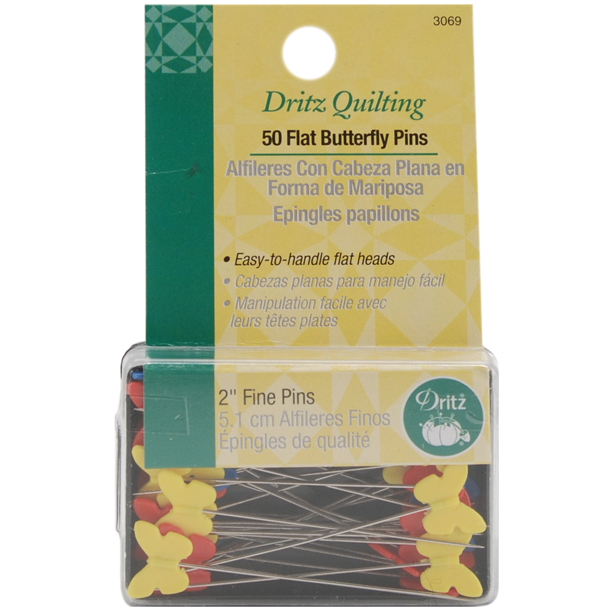 Dritz Quilting Flat Butterfly Pins