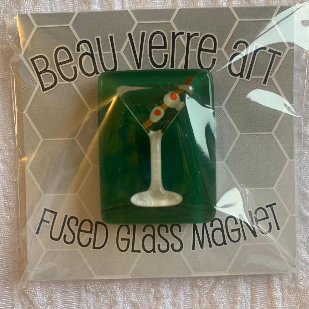 Martini Glass Fused Glass Needleminder