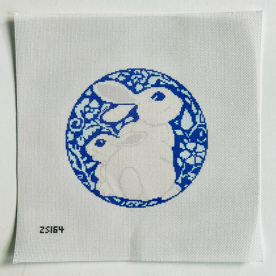 Blue and White Bunnies Canvas ZS164