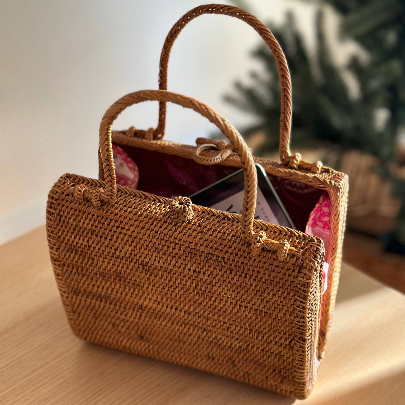 Bali Rattan Suitcase Handbag - Kenia