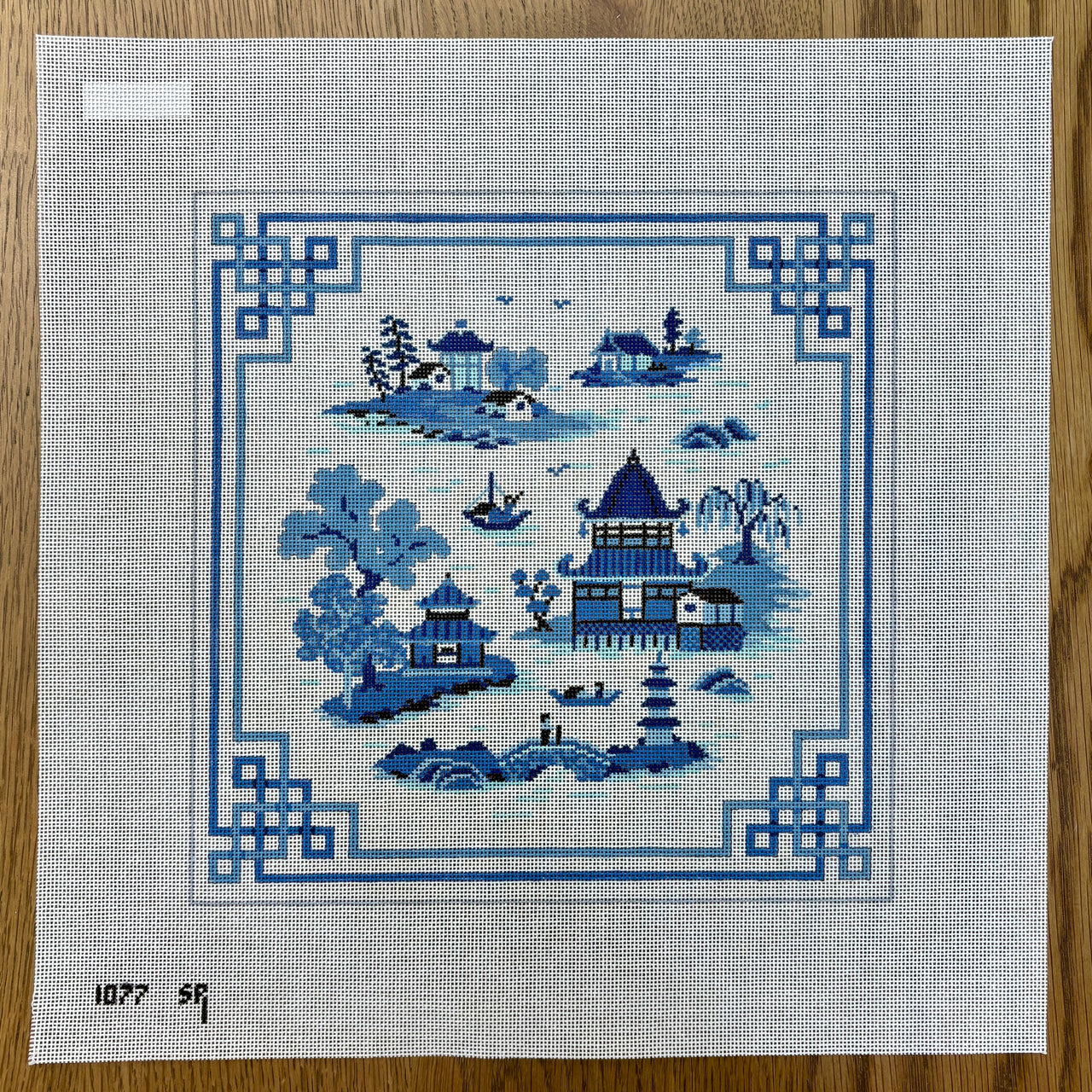 SR1077-18 Tranquil Blue Landscape, Blue - 18 mesh - TS