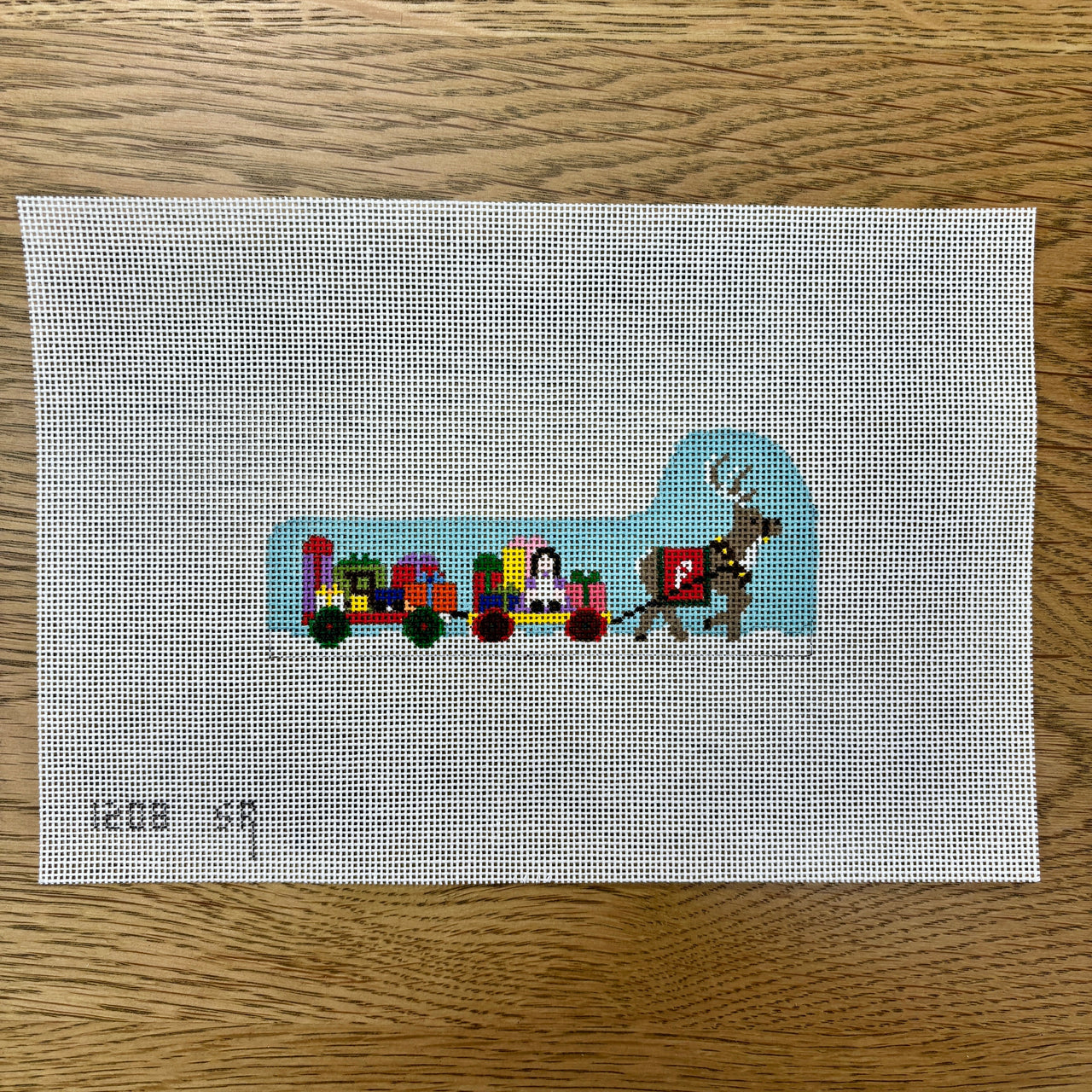 SR1208 Santa's Village, Prancer Pulling Toy Wagons - 18 mesh - TS