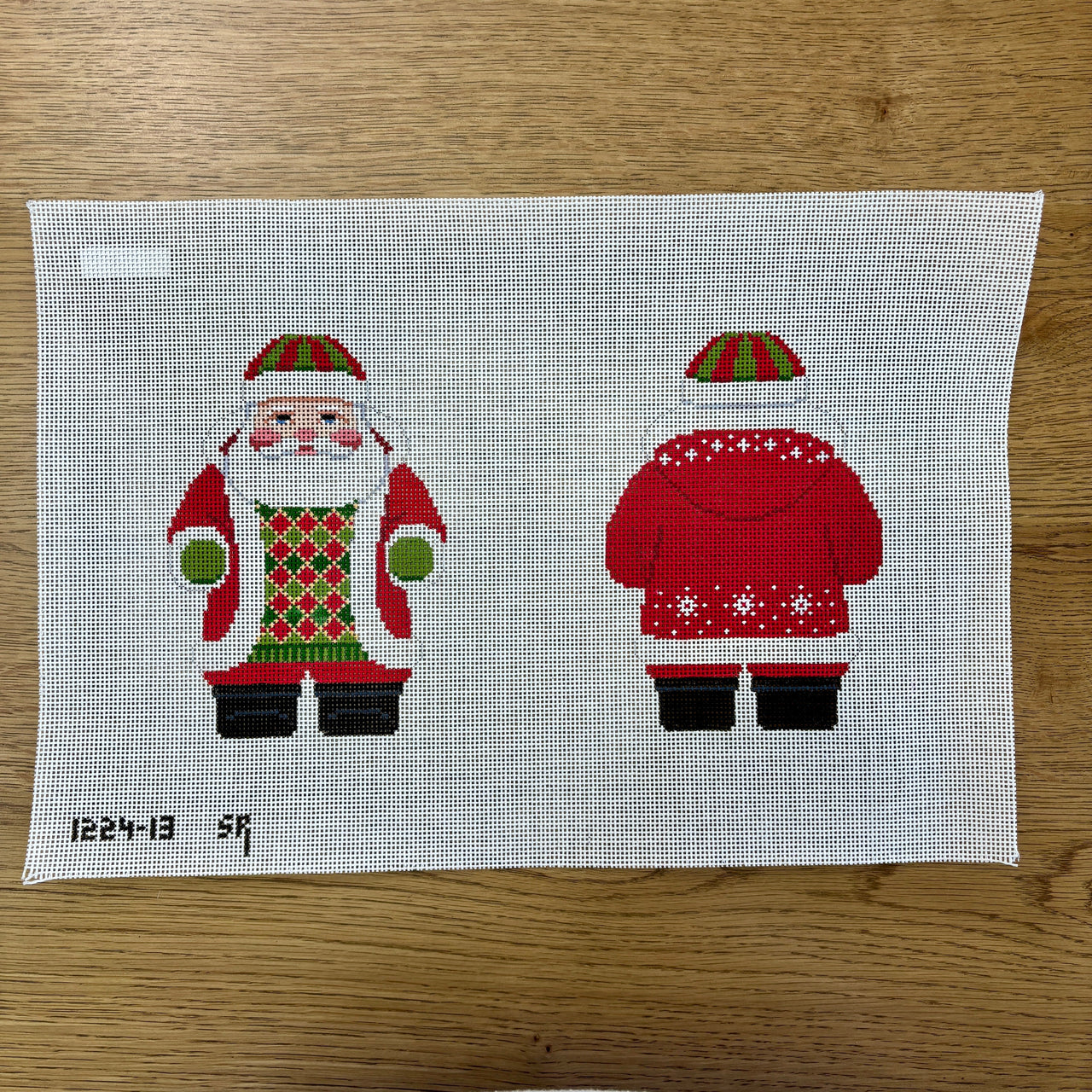 SR1224-13 Snowflake Red Jacket Santa, 2 Sided - 13 Mesh - TS