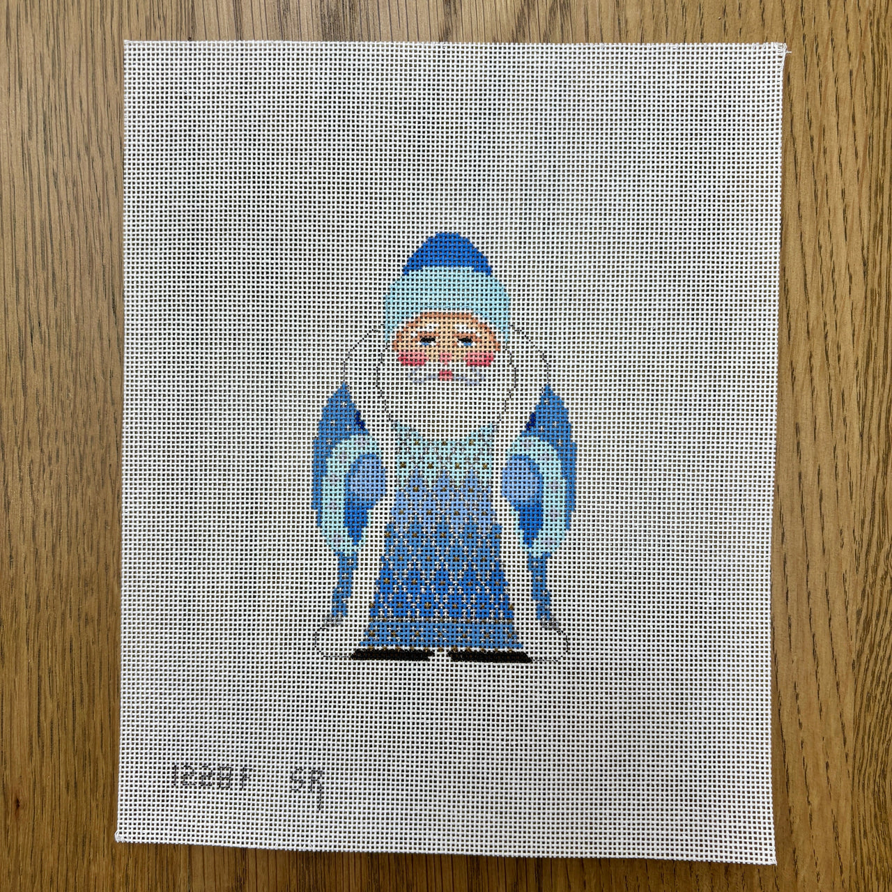 SR1228F Snowflake Santa, Blue - 18 mesh - TS