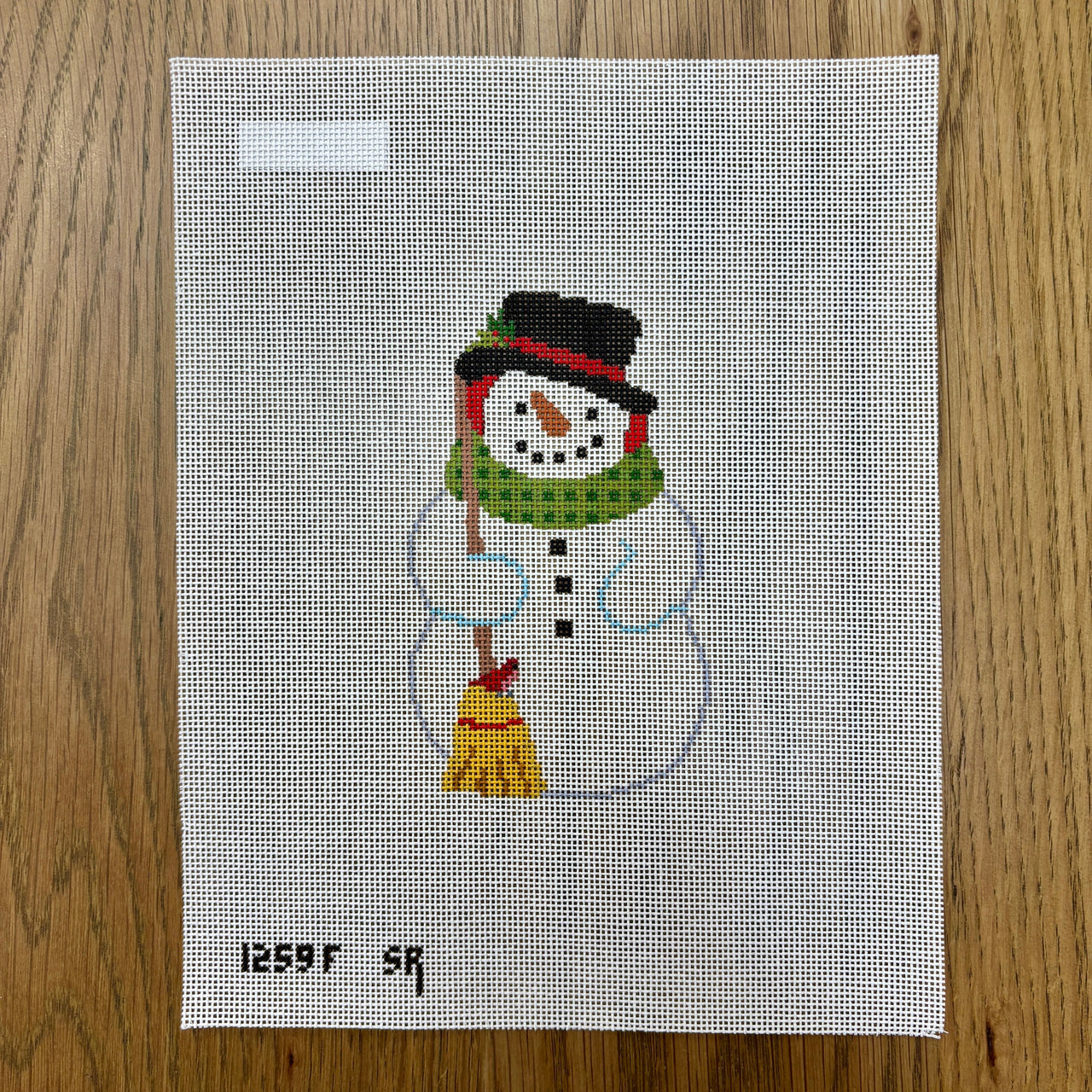 SR1259F Snowman with Birds - 18 mesh - TS