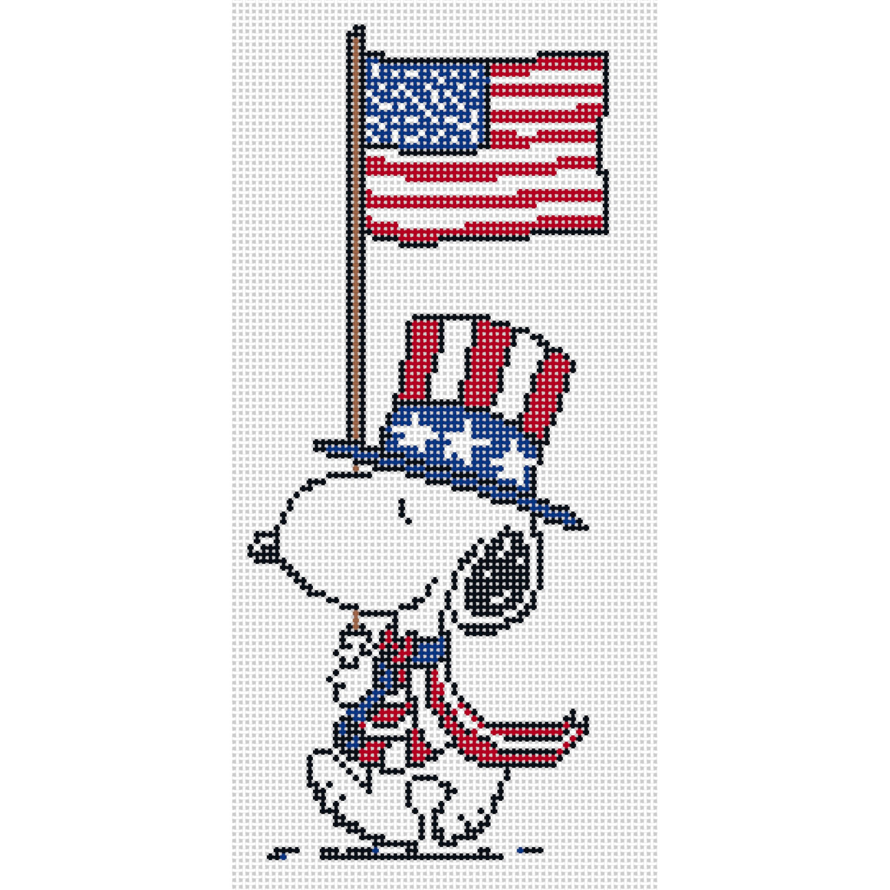 PNTS-PATRIOT01 PEANUTS Patriotic - Snoopy marching with Flag Canvas - SE