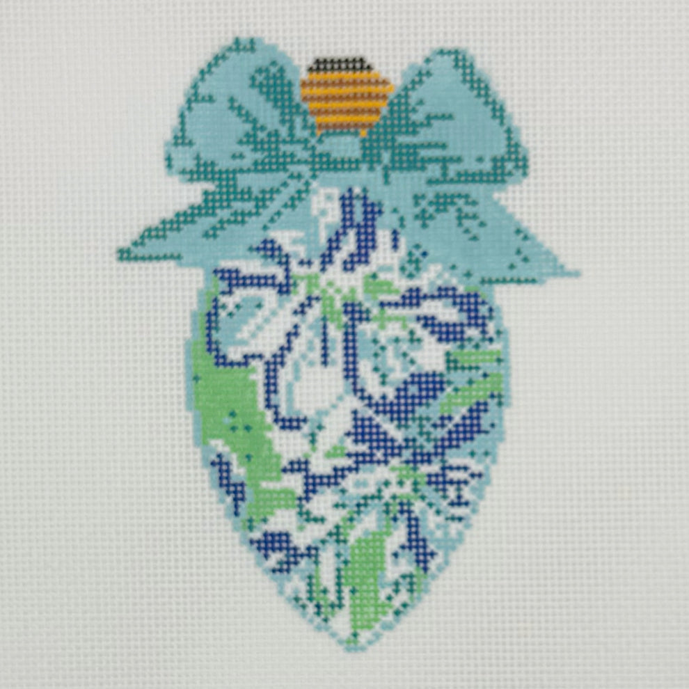 BW2167NBL Bow Bulb Blue Floral