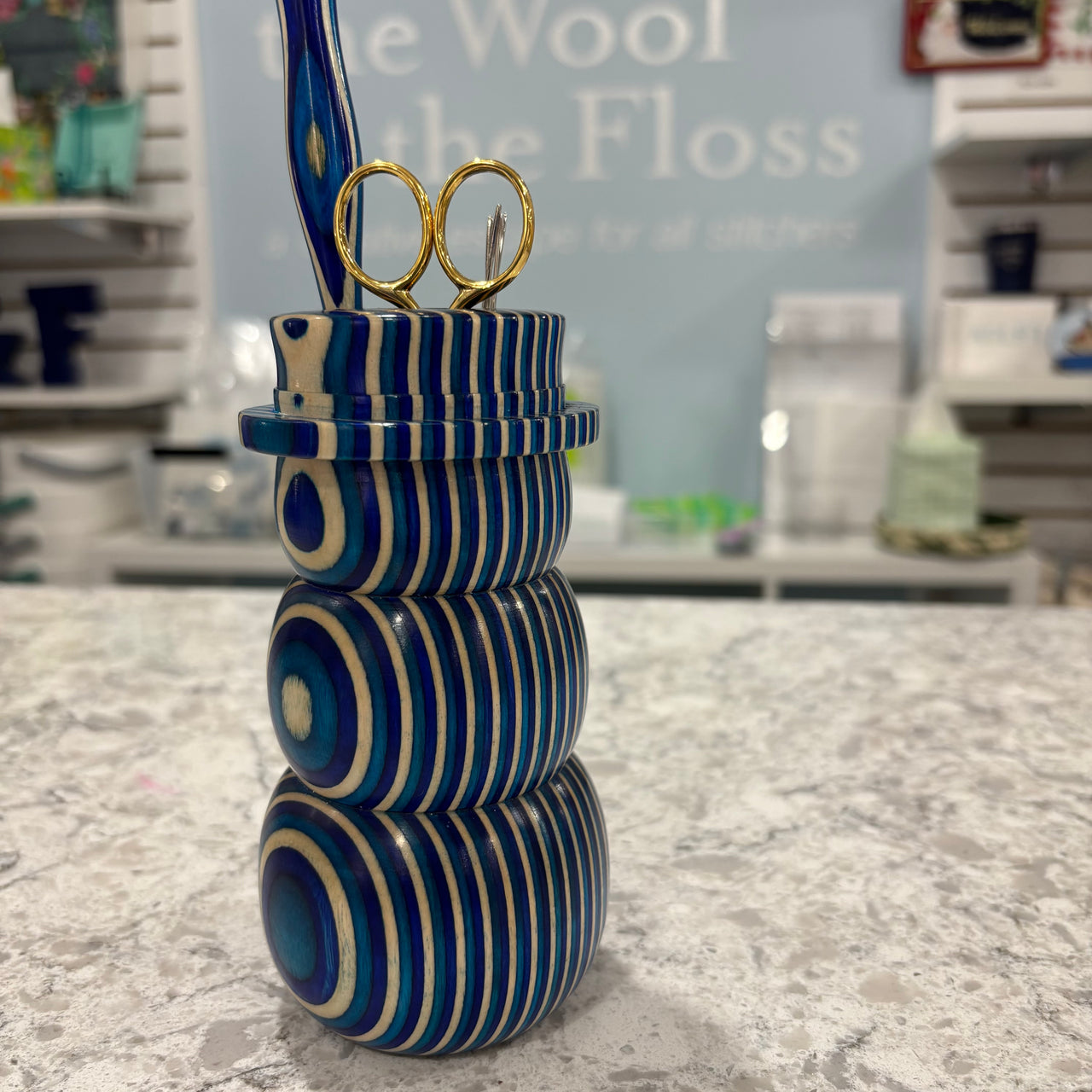 Special Edition Handcrafted Wood Snowman Ort/Tool Holder