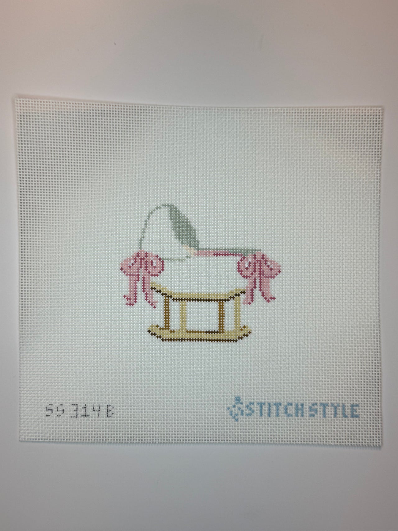 Baby Bassinet with Bows in Pink - MKT
