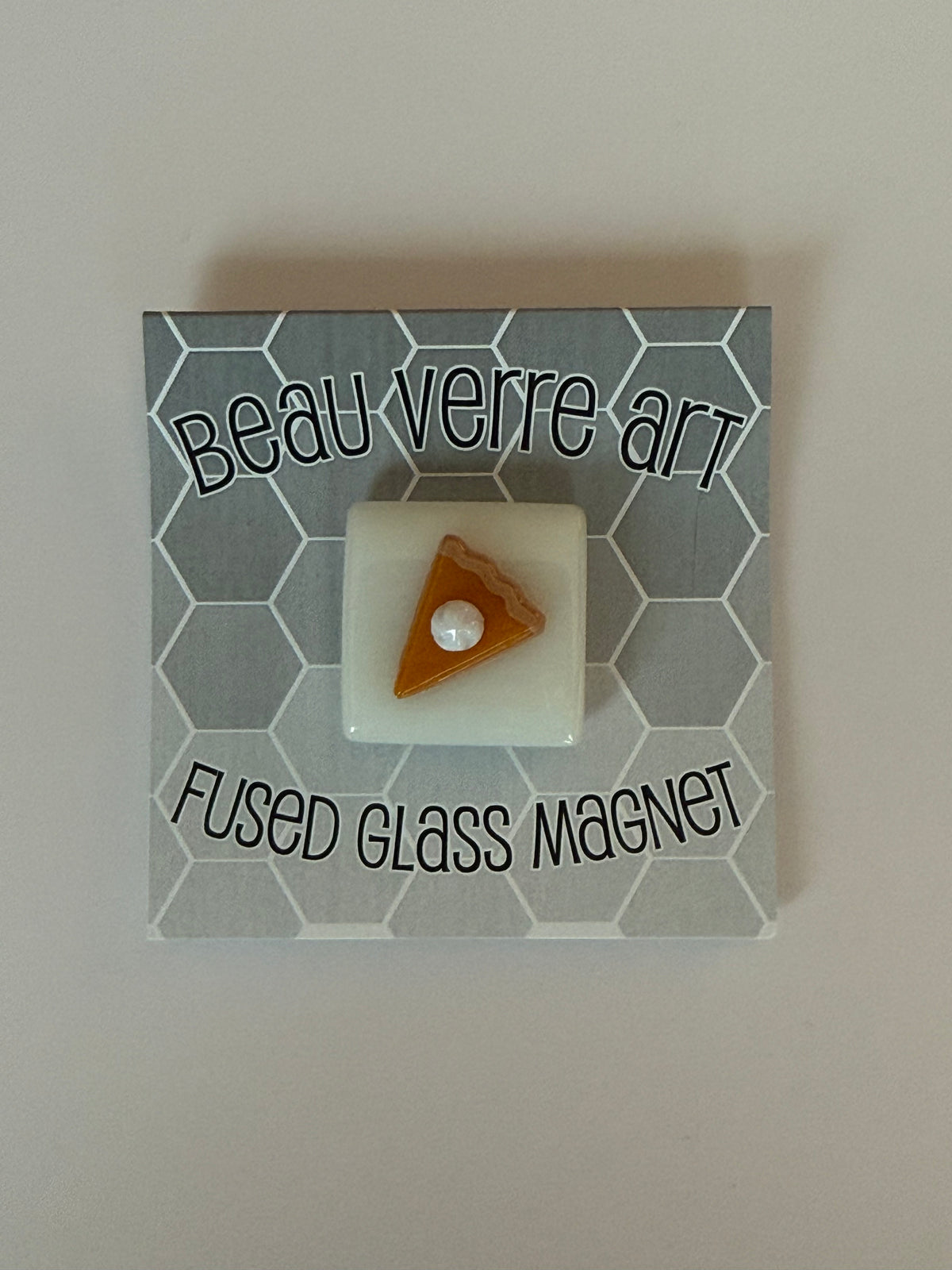 Pumpkin Pie Fused Glass Needleminder - MKT