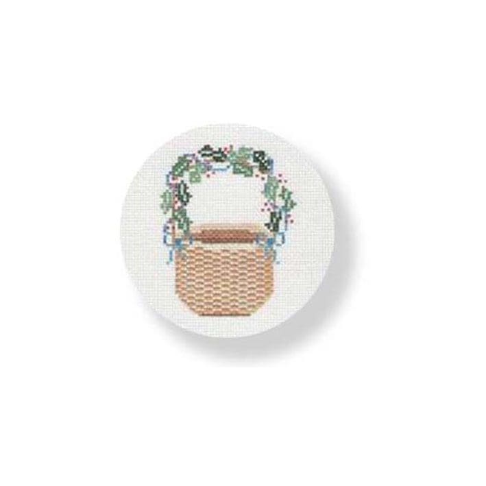 MBM-XO4 Nantucket Basket - holly on handle - TS