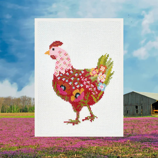 Coco the Chicken Canvas + Stitch Guide by Melissa MacLeod