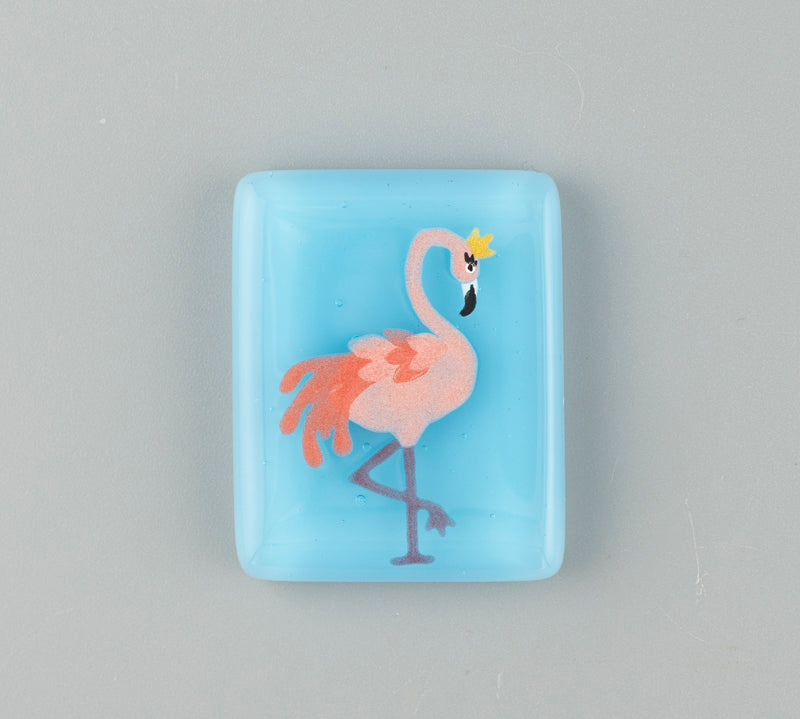Flamingo Fused Glass Needleminder - Limited edition to coordinate with Fabulous Fanny Flamingo