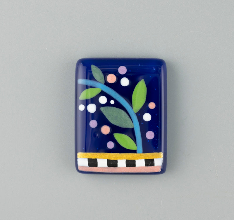 Floral Fused Glass Needleminder - Limited edition to coordinate with Fabulous Fanny Flamingo