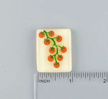 Tomato Vine Fused Glass Needle Minder