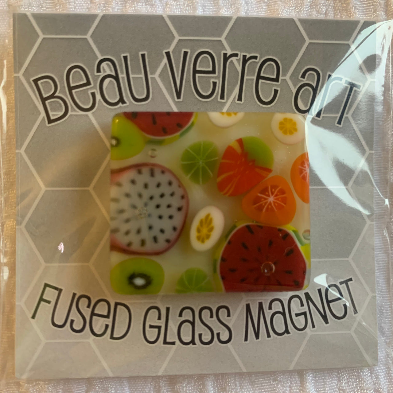 Fruit Slices Square Fused Glass Needleminder