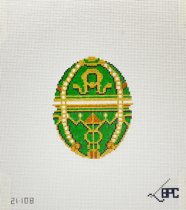 21-108  Faberge Egg - Green  - TS
