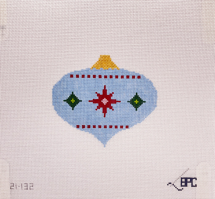 21-132  Retro Blue Ornament  - TS