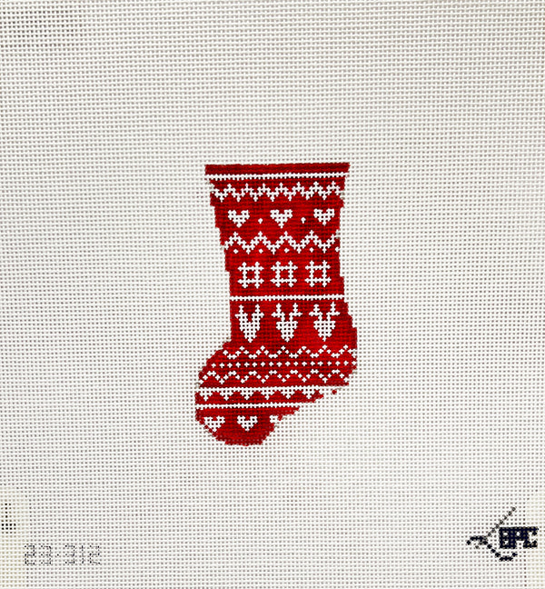 23-312  Micro Red Sweater stocking  - TS