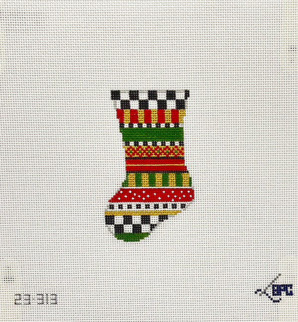 23-313 Micro Green/Red/Gold stocking  - TS
