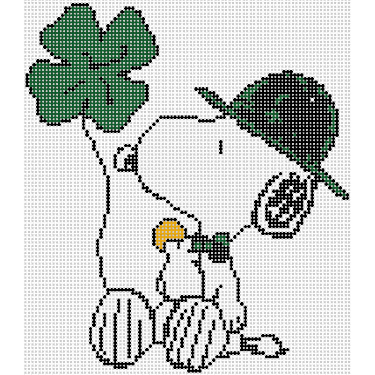 PNTS-STPAT01 PEANUTS St. Patricks Day - Snoopy with Shamrock Canvas - SE