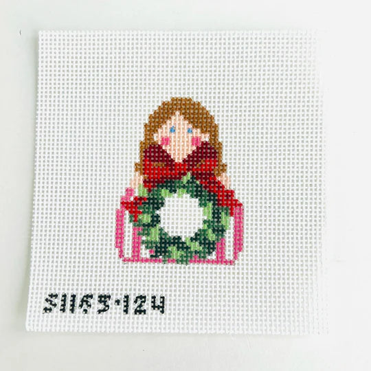 SI165-124 SCT Designs Wreath with Red Bow Angel