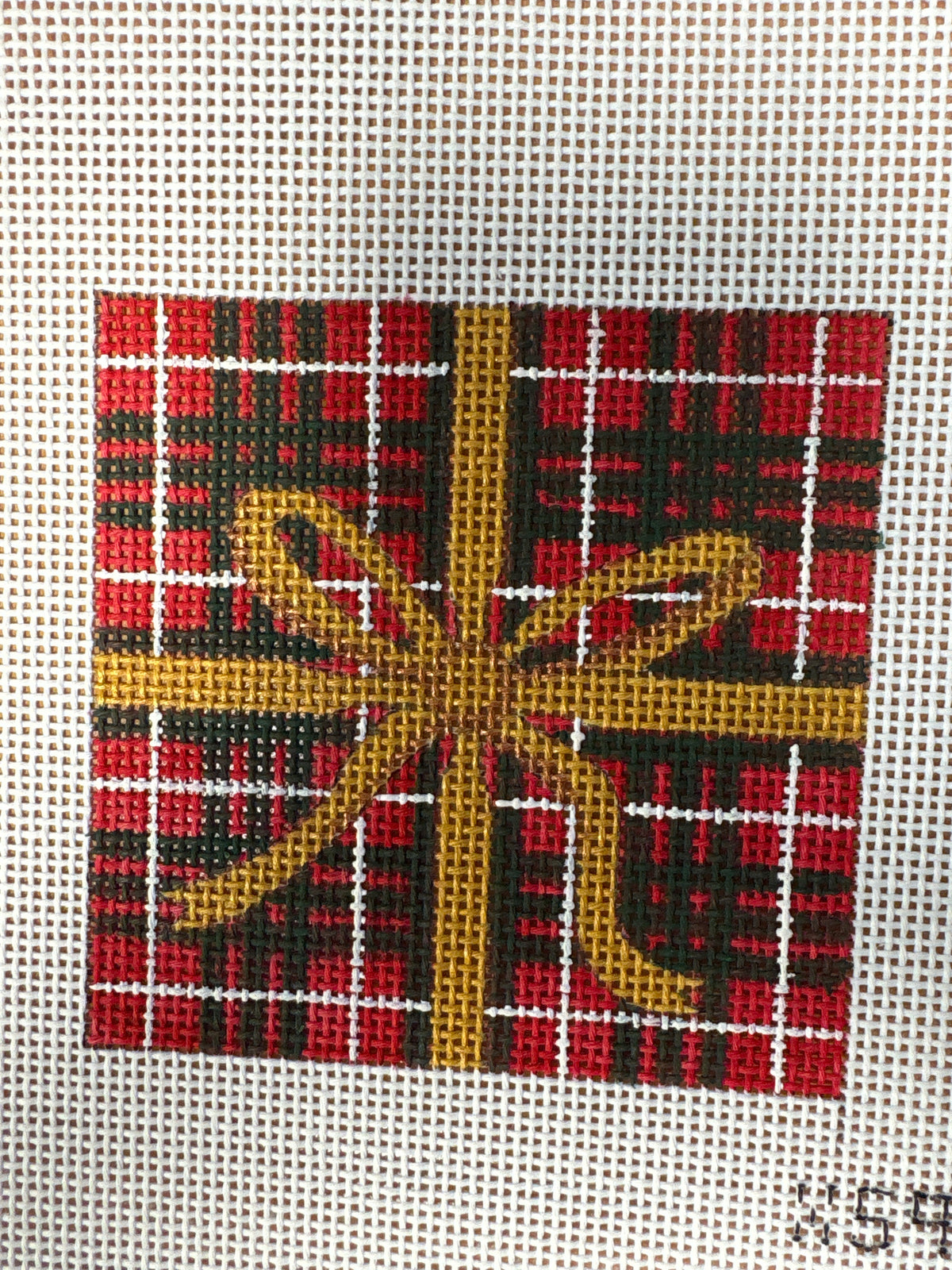 X596 Plaid Gift with Gold Bow - MKT