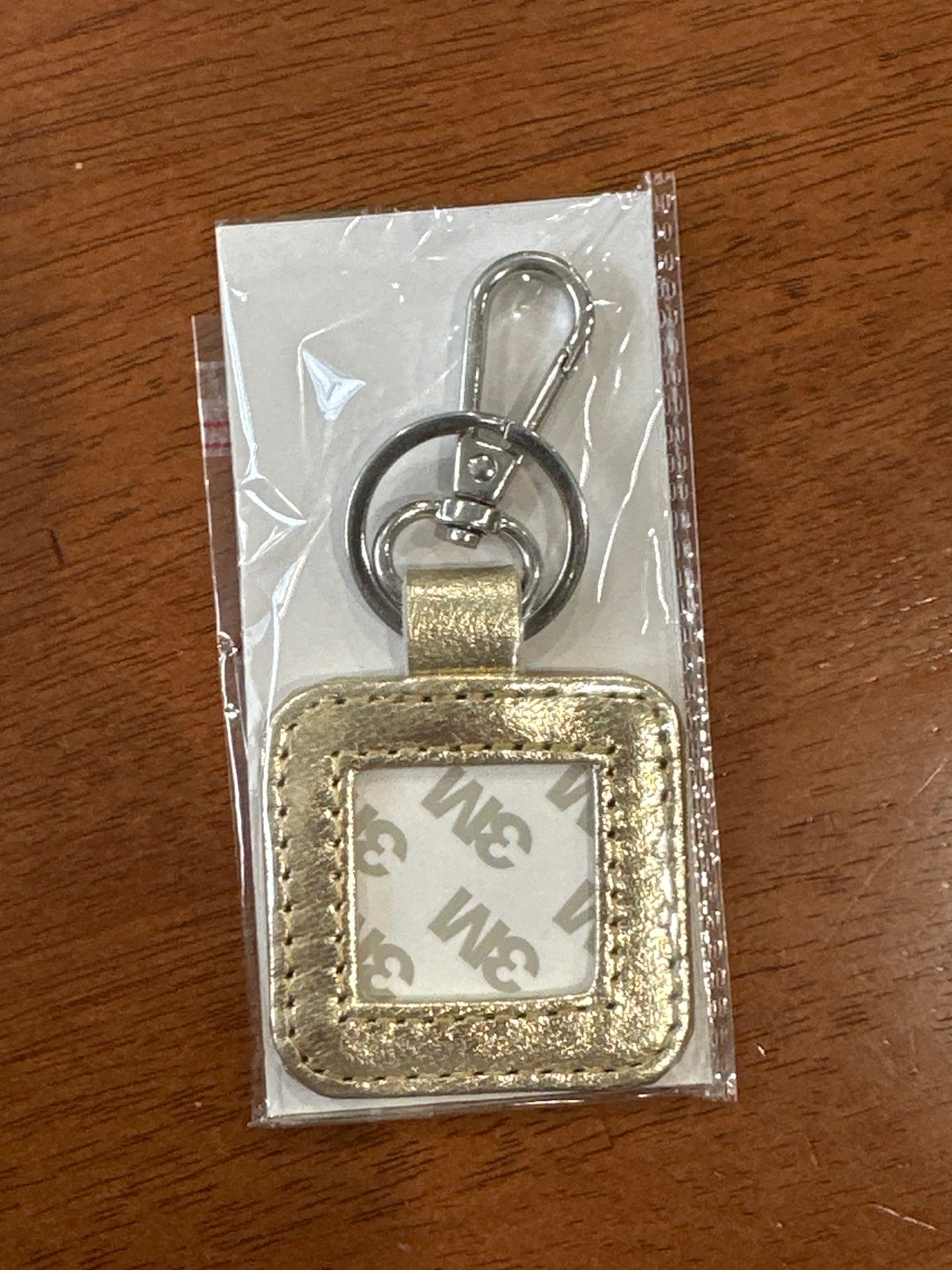 '-  Leather Key Fob - Metallic Gold with Silver hardware - TS