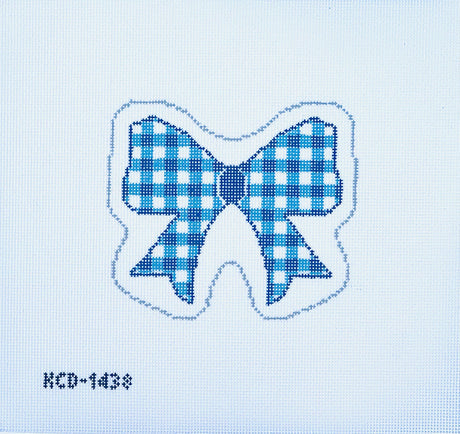 KCD1438 Blue Gingham Bow - TS