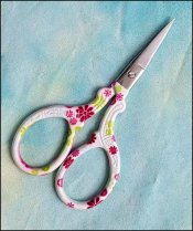 Light Pink and Green Embroidery Scissors