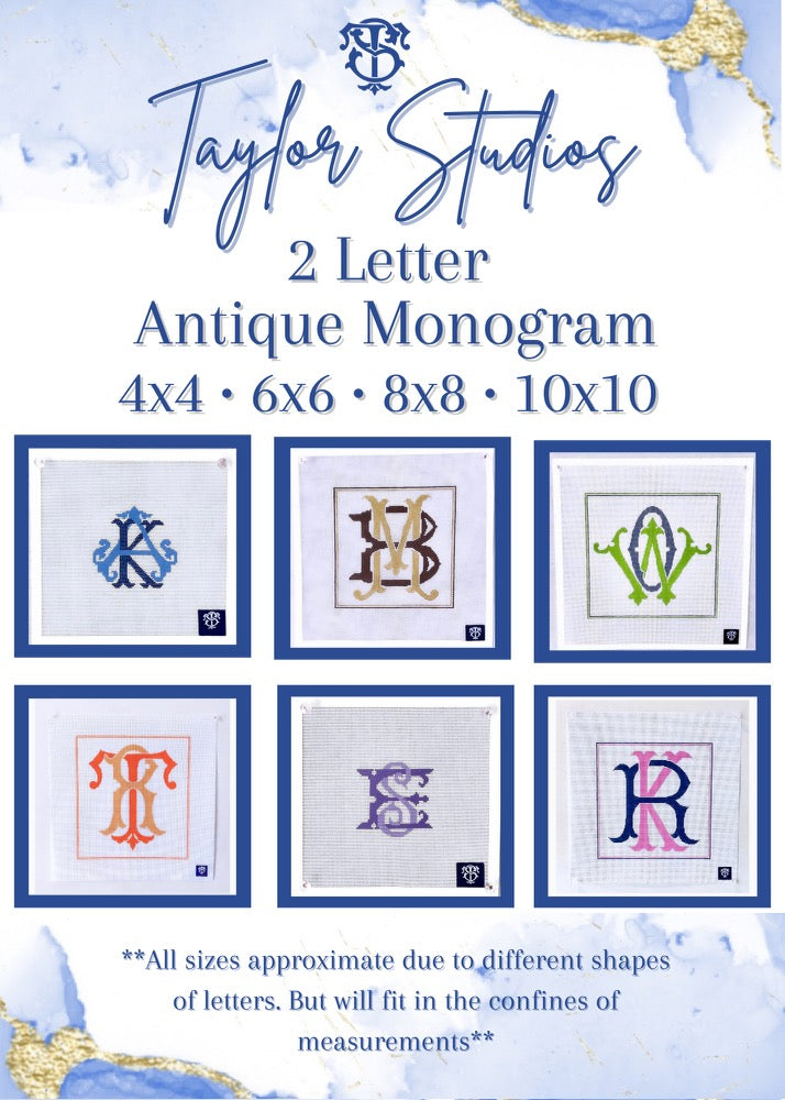 2 Letter Antique Custom Monogram