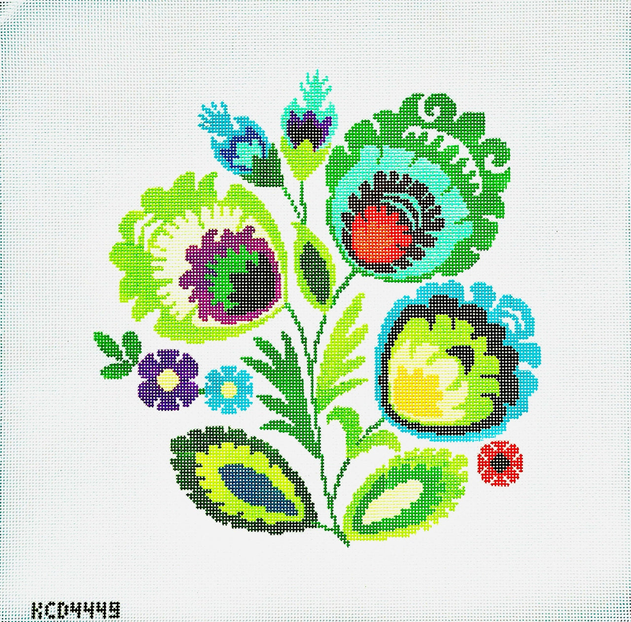 KCD4449 Polish Folk Design - Green Flower - TS