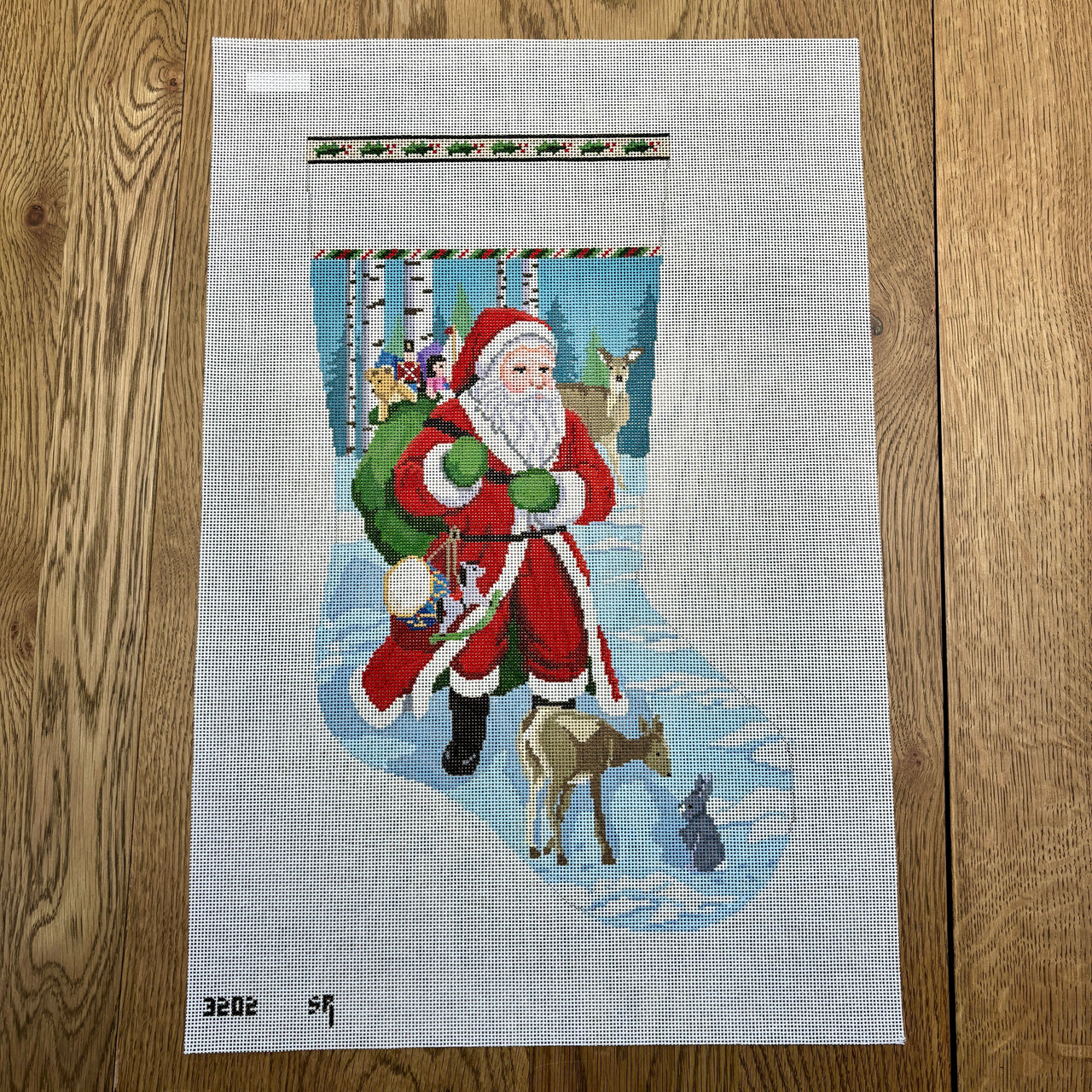 SR3202 Santa with Deer, Stocking - TS