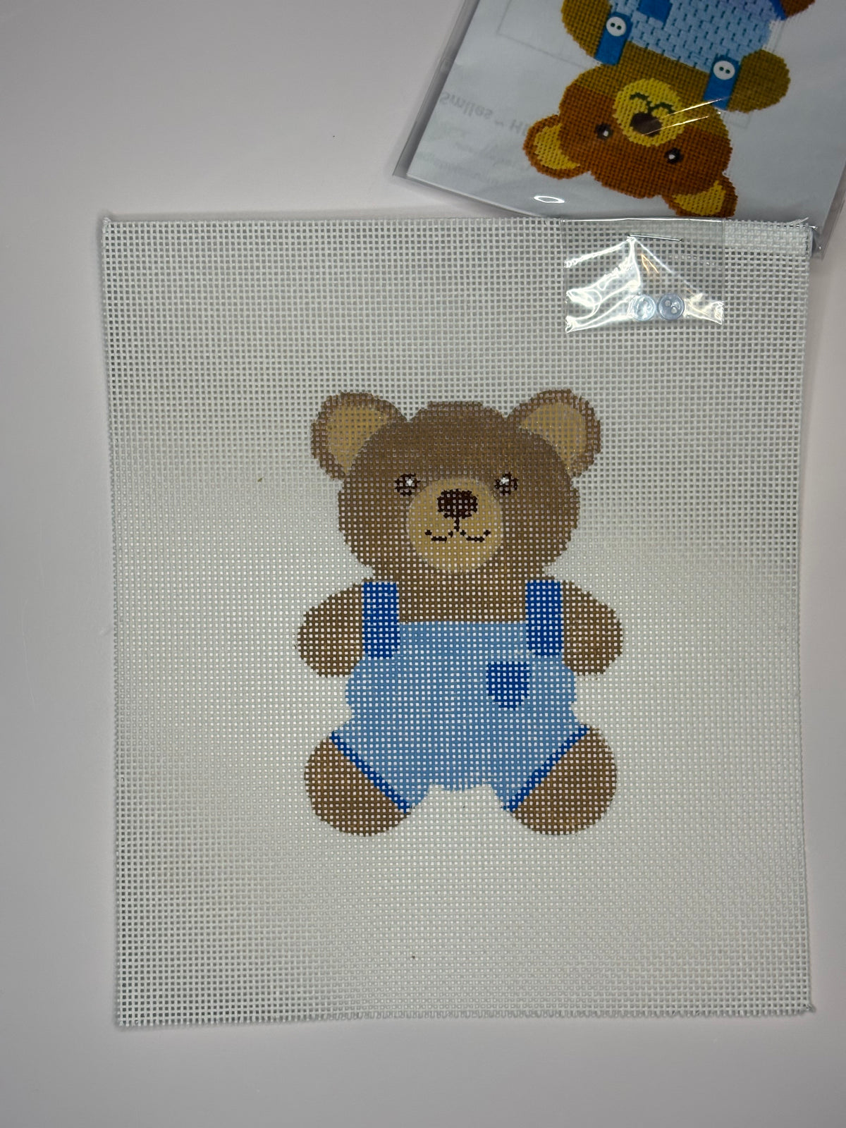HB-174 Teddy Bear Smiles Blue with Stitch Guide - MKT2