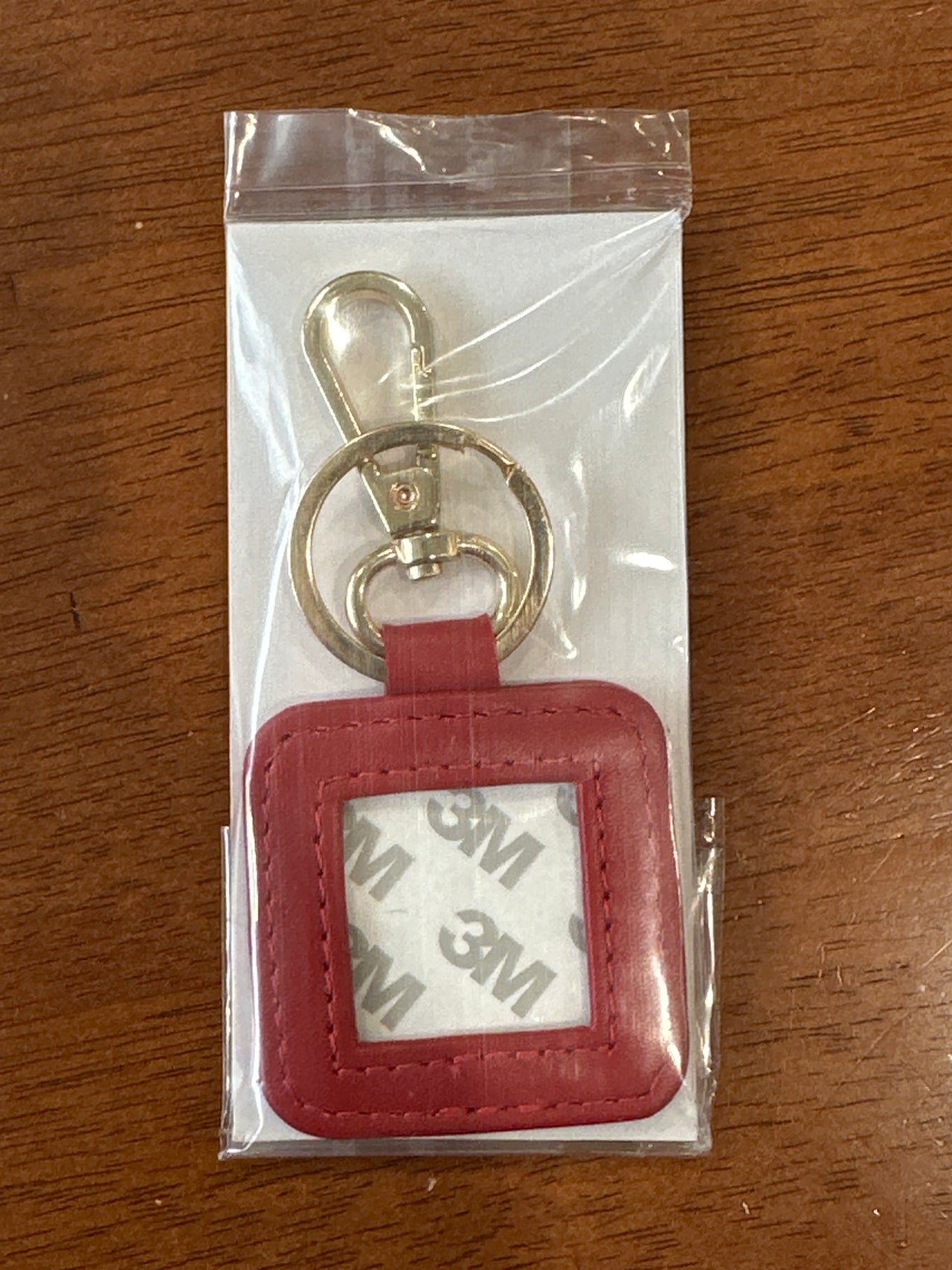 '-  Leather Key Fob - Red with Gold hardware - TS