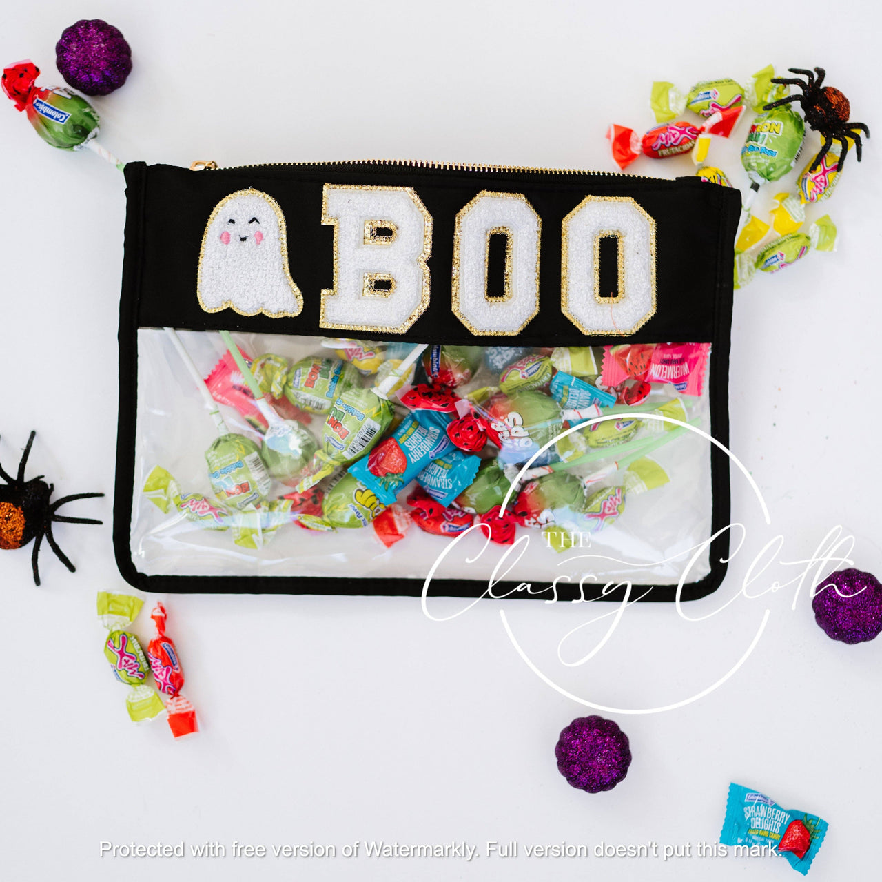 Chenille Letter Clear Pouch