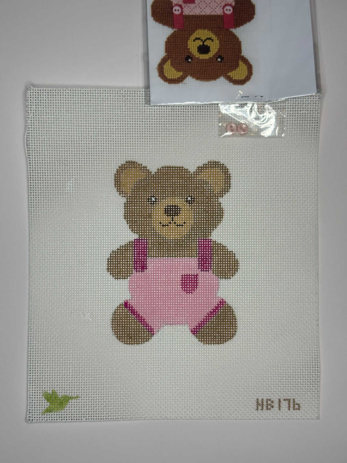 HB-176 Teddy Bear Smiles Pink with Stitch Guide - MKT2