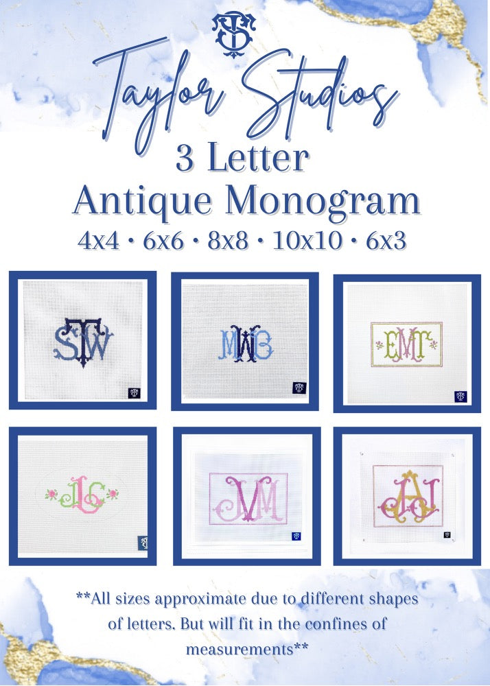 3 Letter Antique Custom Monogram