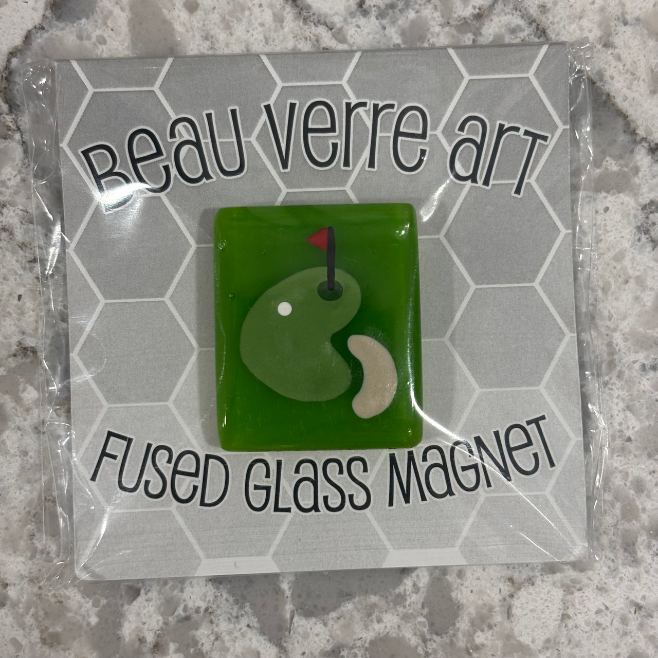 Golf Green Fused Glass Needleminder