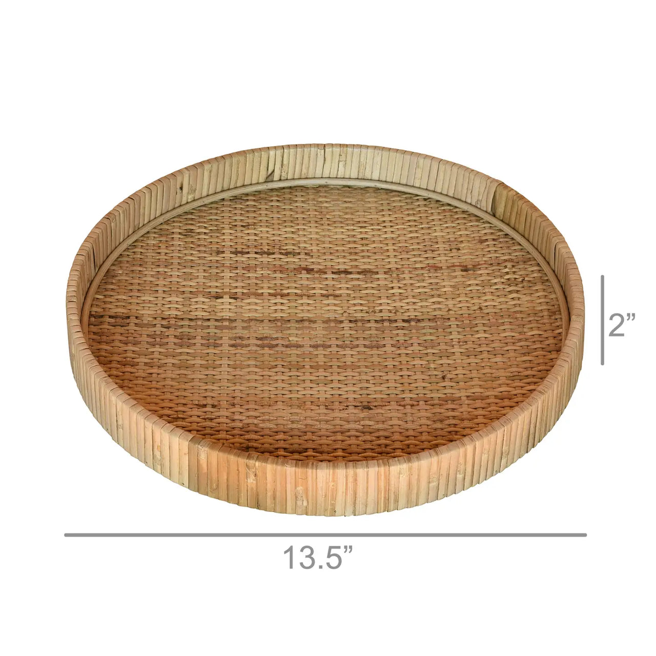 Large Round Rattan Tray