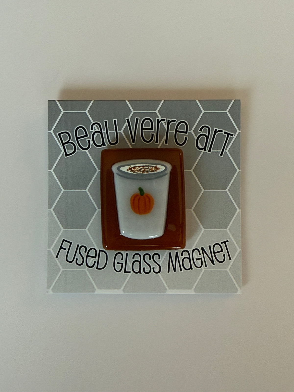 Pumpkin Spice Latte Fused Glass Needleminder - MKT